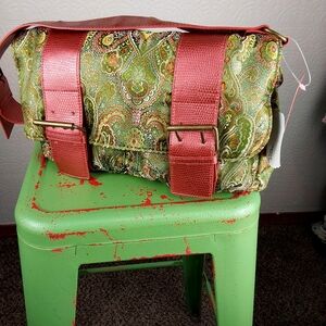 Red -Women's lime green & pink paisley bag,new with tag